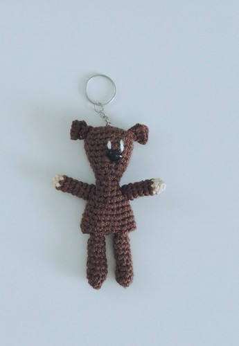 Keyring soft crochet bean - keyring., mr